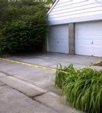 Paving repair in the entrance of a double garage